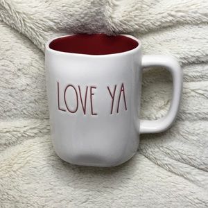 LOVE YA Rae Dunn Mug Gift Vday Red Inside Font LL